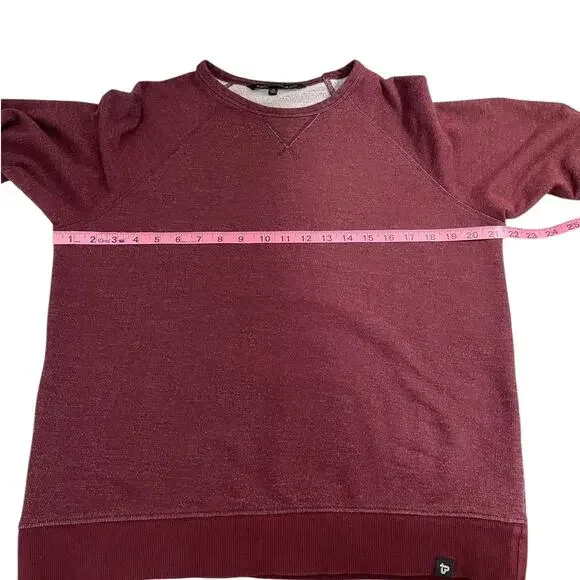 Pact Organic Raglan Crewneck French Terry Sweatshirt Maroon Men's Sz Med Classic - Picture 5 of 10
